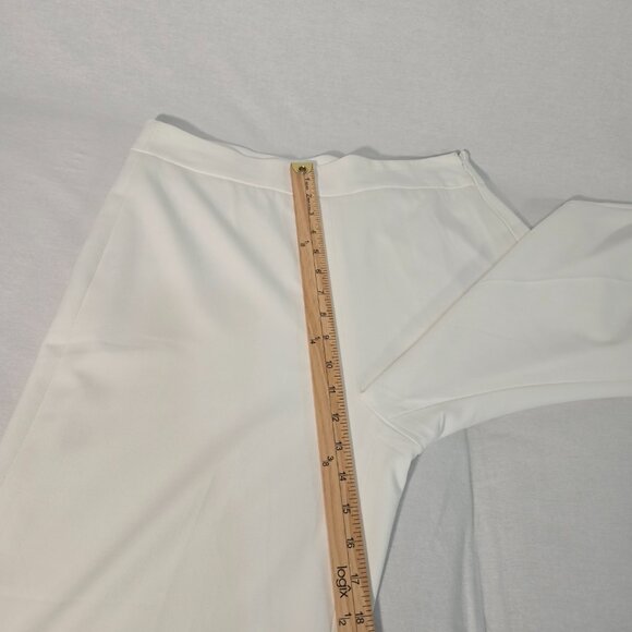 ELIE TAHARI Officecore Mob Wife IVORY Hi-Rise Wide Leg Cropped  Trouser Size 12 - Picture 14 of 16